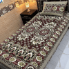 Floral Fantasy in Red: Pure Soti & Fancy Gultex Bedsheets Set
