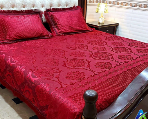 Plachi Bedsheet 3 Pieces Set - Red color
